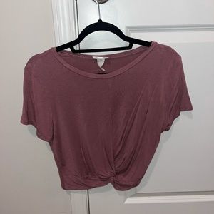 Magenta/Purple tie front shirt